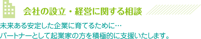 会社の設立・経営に関する相談